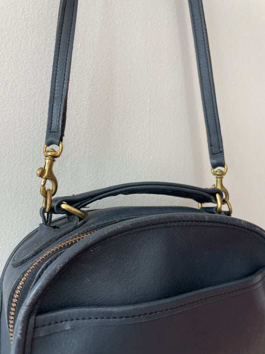 1990s Vintage COACH Lunch Box 9991 Gray Top Handle Crossbody Purse