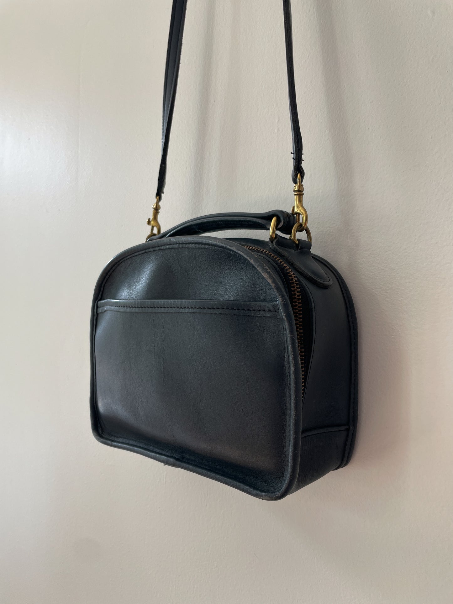 1990s Vintage COACH Lunch Box 9991 Gray Top Handle Crossbody Purse