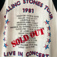 1981 Vintage Rolling Stones Dragon Concert Tour Raglan Shirt 1980s