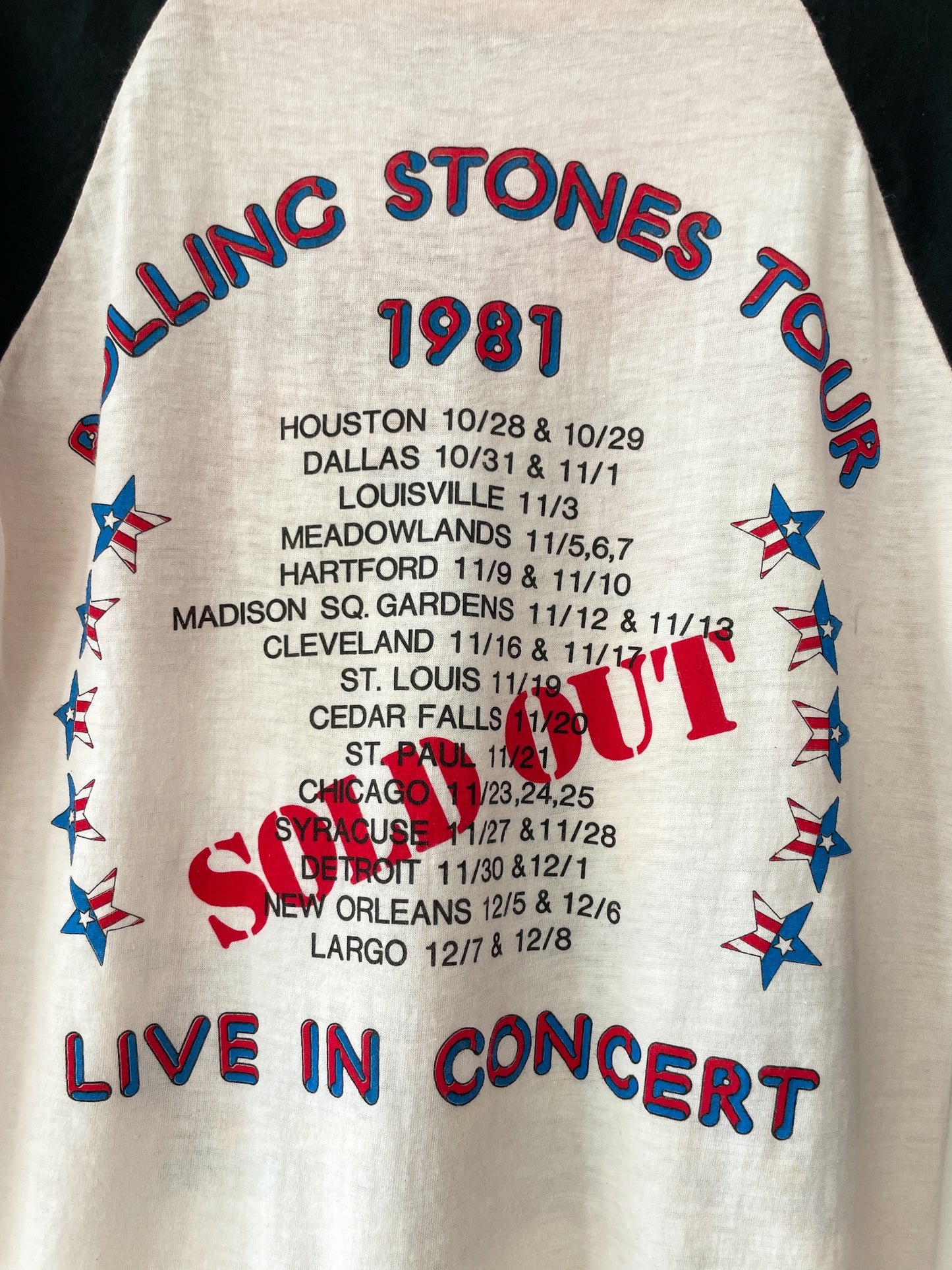 1981 Vintage Rolling Stones Dragon Concert Tour Raglan Shirt 1980s