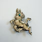 1990s Vintage Baby Donkey Mule Sterling Silver Turquoise Brooch