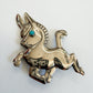 1990s Vintage Baby Donkey Mule Sterling Silver Turquoise Brooch