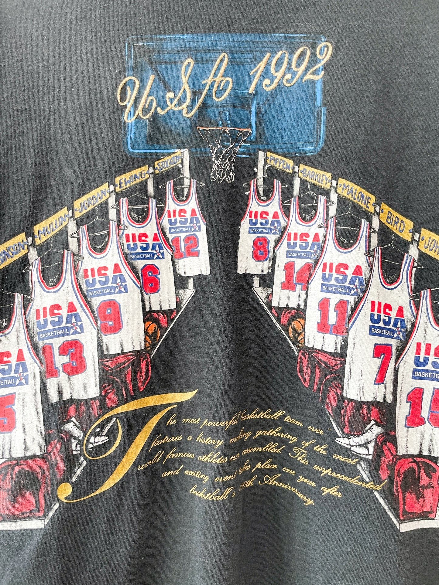 1992 Vintage USA 1992 Embroidered Basketball Dream Team Tee Shirt 90s