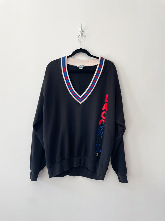 1990s Vintage Lacoste Deep V Neck Sweatshirt
