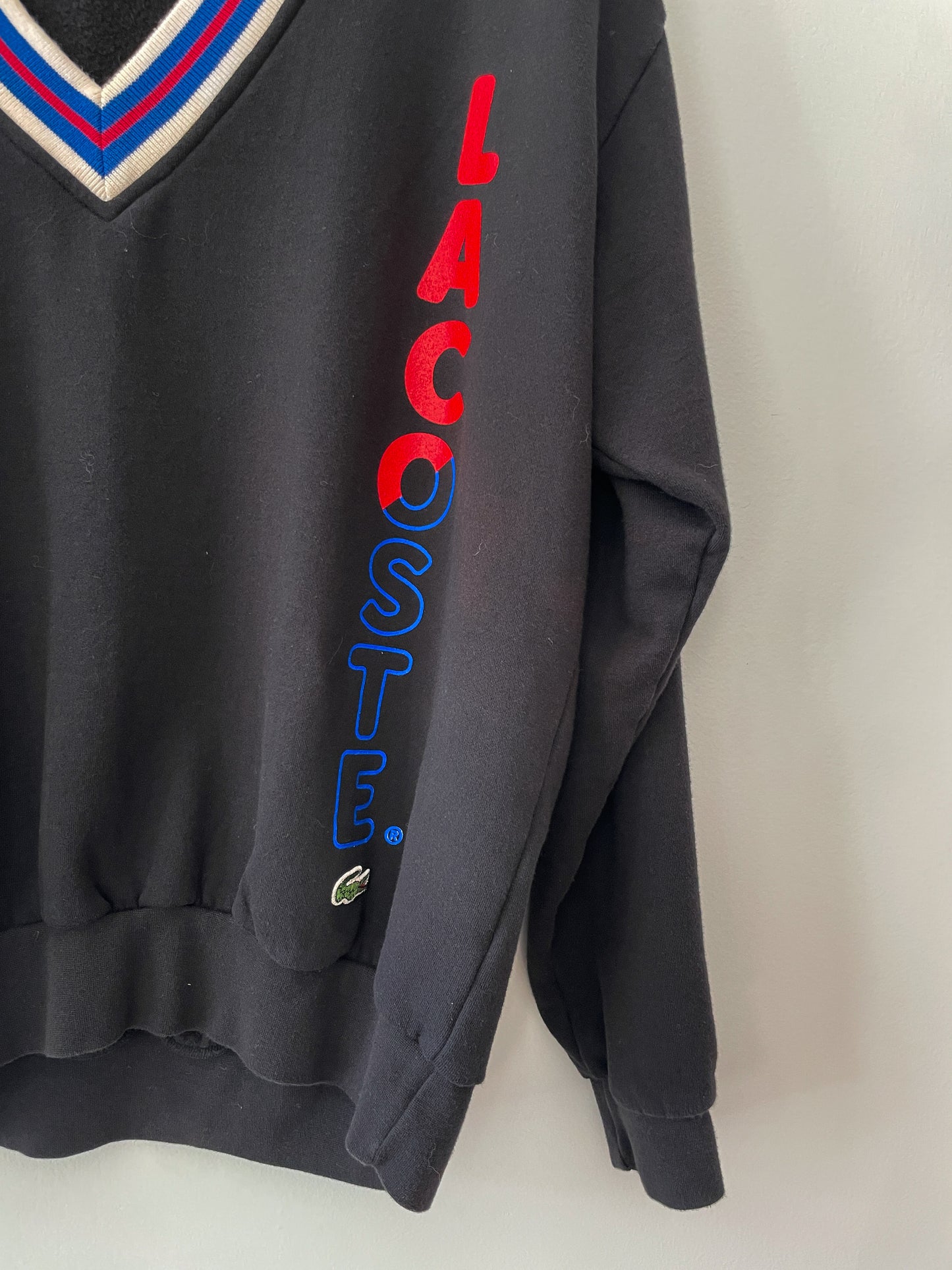 1990s Vintage Lacoste Deep V Neck Sweatshirt