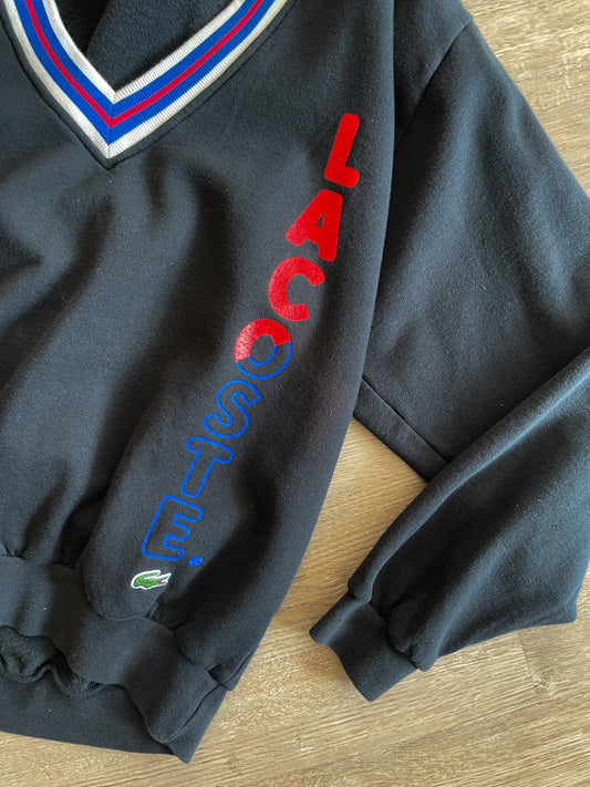 1990s Vintage Lacoste Deep V Neck Sweatshirt