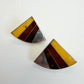 1990s Vintage Sterling Baltic Amber Inlay Abstract Earrings