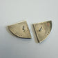 1990s Vintage Sterling Baltic Amber Inlay Abstract Earrings