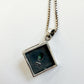 1980s Vintage Turquoise Diamond Shaped Inlay Hand Pendant Necklace