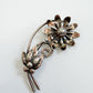 1990s Vintage Sterling Silver Swirling Flower Leaves Brooch