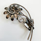 1990s Vintage Sterling Silver Swirling Flower Leaves Brooch