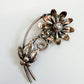 1990s Vintage Sterling Silver Swirling Flower Leaves Brooch