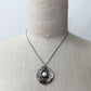 1980s Vintage Floral & Pearl Sterling Abstracted Circle Necklace