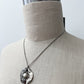 1980s Vintage Floral & Pearl Sterling Abstracted Circle Necklace