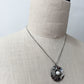 1980s Vintage Floral & Pearl Sterling Abstracted Circle Necklace
