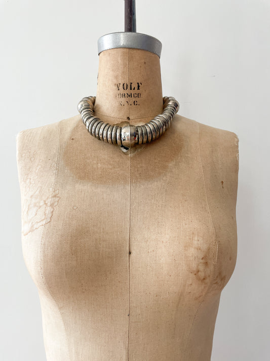 1980s Vintage Large Metal Ball Statement Necklace
