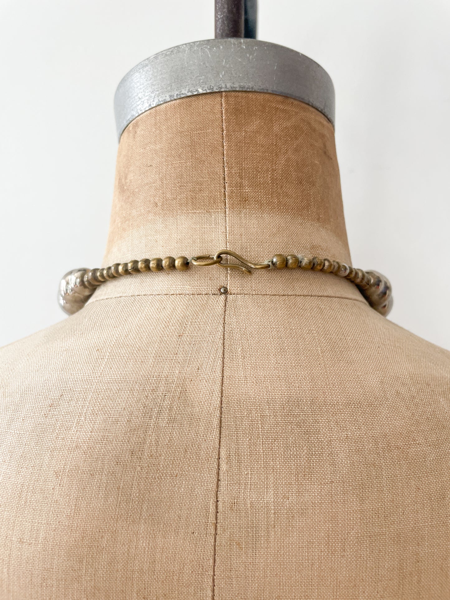 1980s Vintage Large Metal Ball Statement Necklace