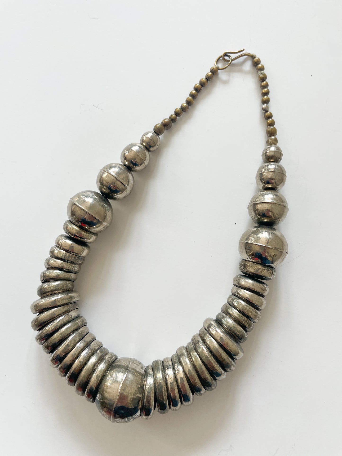 1980s Vintage Large Metal Ball Statement Necklace