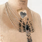 1970s Vintage Liquid Silver 10-Strand Onyx Necklace; attributed to Sensa Eustace Zuni