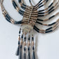 1970s Vintage Liquid Silver 10-Strand Onyx Necklace; attributed to Sensa Eustace Zuni