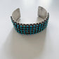 1950s - 1960s Vintage Zuni Snake Eye Turquoise Petit Point Cuff Bracelet