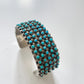 1950s - 1960s Vintage Zuni Snake Eye Turquoise Petit Point Cuff Bracelet