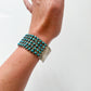 1950s - 1960s Vintage Zuni Snake Eye Turquoise Petit Point Cuff Bracelet