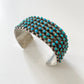 1950s - 1960s Vintage Zuni Snake Eye Turquoise Petit Point Cuff Bracelet