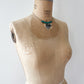 1950s Sterling and Turquoise 15 Stone Petit Point Bib Necklace