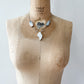 1970s Vintage Sterling and Quartz Three Stone Statement Necklace