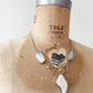 1970s Vintage Sterling and Quartz Three Stone Statement Necklace