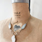 1970s Vintage Sterling and Quartz Three Stone Statement Necklace