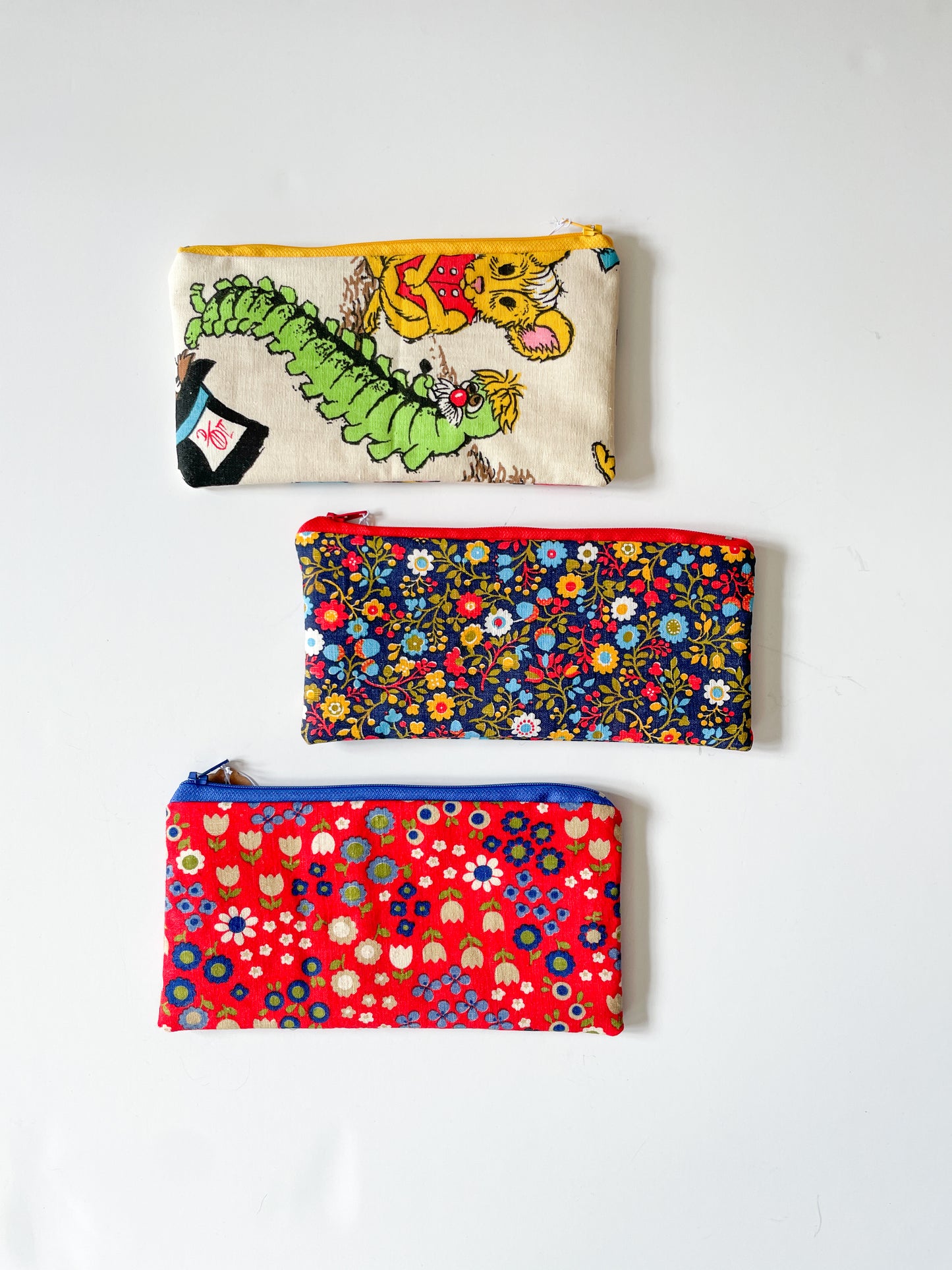 Handmade by us! Pencil Pouches of Vintage Fabric