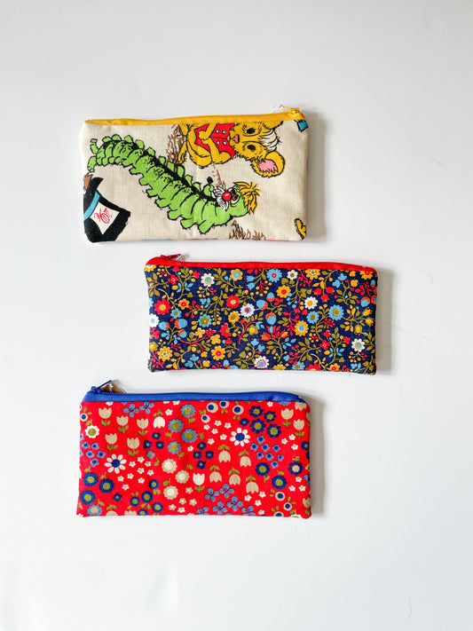 Handmade by us! Pencil Pouches of Vintage Fabric