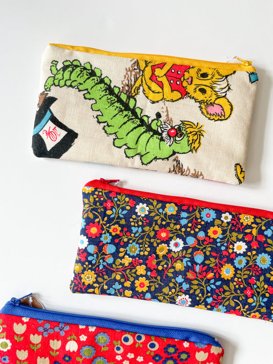 Handmade by us! Pencil Pouches of Vintage Fabric