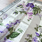 1980s Vintage Valentino Semi-Sheer Silk Purple Roses Floral Scarf