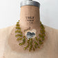 1990s Vintage Green and Yellow Acrylic Multi-Strand Scatter Necklace