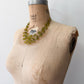 1990s Vintage Green and Yellow Acrylic Multi-Strand Scatter Necklace