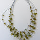 1990s Vintage Green and Yellow Acrylic Multi-Strand Scatter Necklace