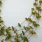 1990s Vintage Green and Yellow Acrylic Multi-Strand Scatter Necklace
