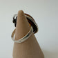 1990s Vintage Amber Sterling Silver Leaves Ring