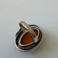 1990s Vintage Amber Sterling Silver Leaves Ring