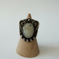 1990s Vintage Sterling & Milky White Agate Ring