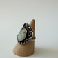 1990s Vintage Sterling & Milky White Agate Ring