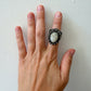 1990s Vintage Sterling & Milky White Agate Ring
