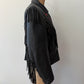 1980s Red Rose Black Fringed Leather Jacket by Dakota Joe