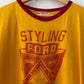 1950s Vintage Styling Ford Motors Dealership Rayon Ringer T-Shirt by Wilton