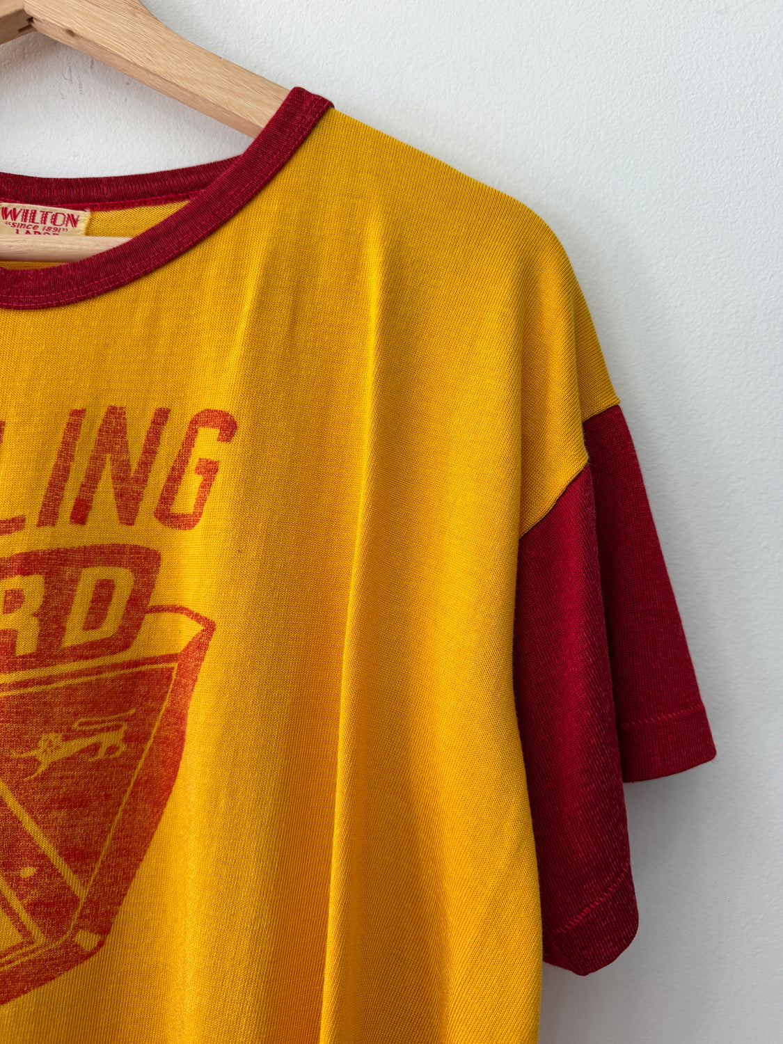 1950s Vintage Styling Ford Motors Dealership Rayon Ringer T-Shirt by Wilton