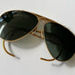 1998 Vintage Ray-Ban Gold Rimmed Aviator Sunglasses Made in USA by Bausch & Lomb