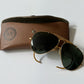 1998 Vintage Ray-Ban Gold Rimmed Aviator Sunglasses Made in USA by Bausch & Lomb